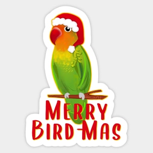 Funny Agapornis LoveBird Merry Bird-Mas Sticker